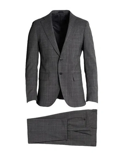 Tombolini Man Suit Black Size 44 Virgin Wool In Gray