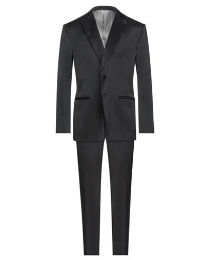 Tombolini Man Suit Black Size 46 Viscose, Virgin Wool