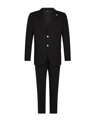 Tombolini Man Suit Black Size 48 Virgin Wool, Elastane
