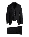 Tombolini Man Suit Black Size 48 Wool In Black
