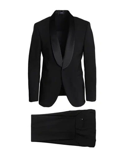 Tombolini Man Suit Black Size 48 Virgin Wool, Elastane