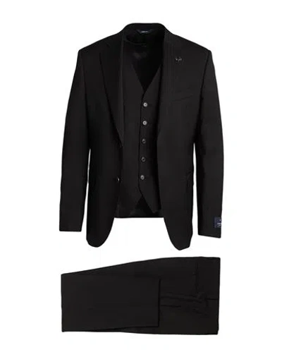 Tombolini Man Suit Black Size 50 Wool, Elastane