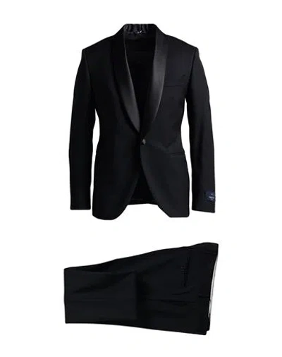 Tombolini Man Suit Black Size 46 Wool, Elastane