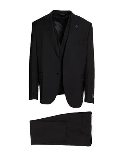 Tombolini Man Suit Black Size 50 Wool, Lycra