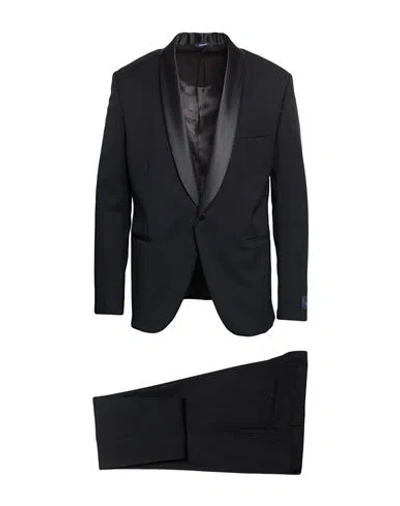 Tombolini Man Suit Black Size 50 Wool, Lycra
