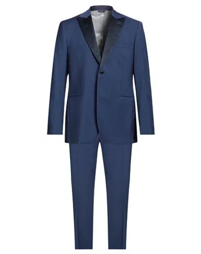 Tombolini Man Suit Blue Size 36 Virgin Wool