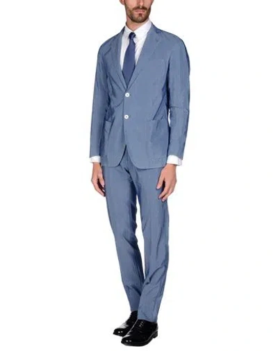 Tombolini Man Suit Blue Size 42 Cotton, Silk