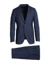Tombolini Man Suit Midnight Blue Size 48 Virgin Wool In Blue