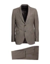 Tombolini Man Suit Brown Size 44 Virgin Wool In Brown