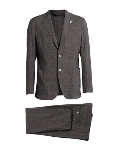 Tombolini Man Suit Brown Size 44 Wool, Silk, Linen, Elastane