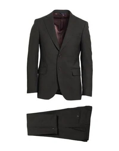 Tombolini Man Suit Charcoal Size 38 Polyester, Wool, Elastane In Black