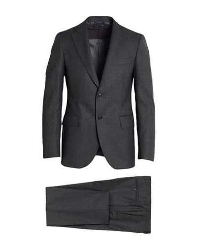 Tombolini Man Suit Charcoal Size 38 Virgin Wool In Gray
