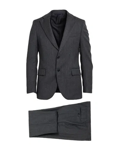 Tombolini Man Suit Charcoal Size 38 Virgin Wool, Viscose In Gray