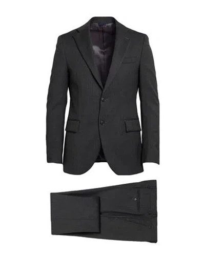 Tombolini Man Suit Charcoal Size 38 Wool, Lycra, Viscose In Grey