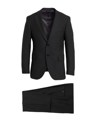 Tombolini Man Suit Charcoal Size 38 Wool, Polyester, Elastane In Black