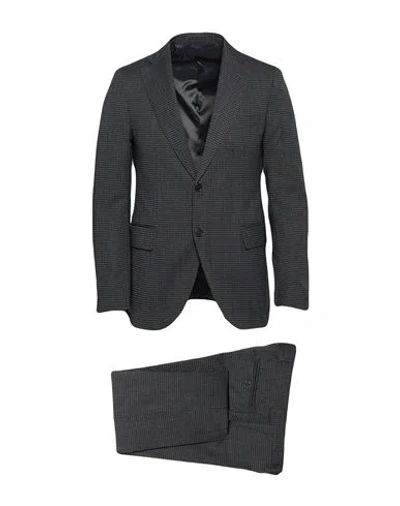 Tombolini Man Suit Charcoal Size 44 Virgin Wool, Cotton, Polyester In Gray