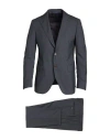 Tombolini Man Suit Charcoal Size 44 Virgin Wool In Black
