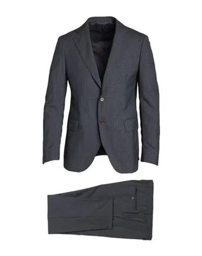 Tombolini Man Suit Charcoal Size 44 Virgin Wool In Gray