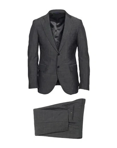 Tombolini Man Suit Charcoal Size 46 Cotton, Nylon In Gray