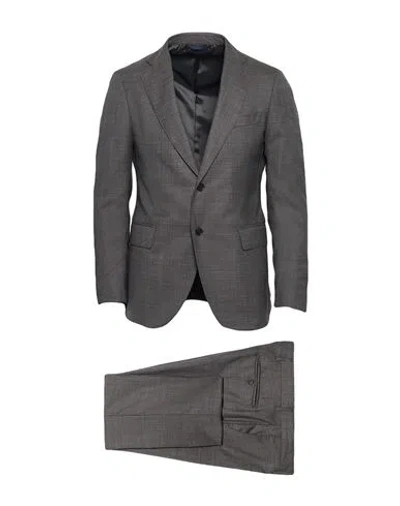 Tombolini Man Suit Charcoal Size 46 Wool In Gray