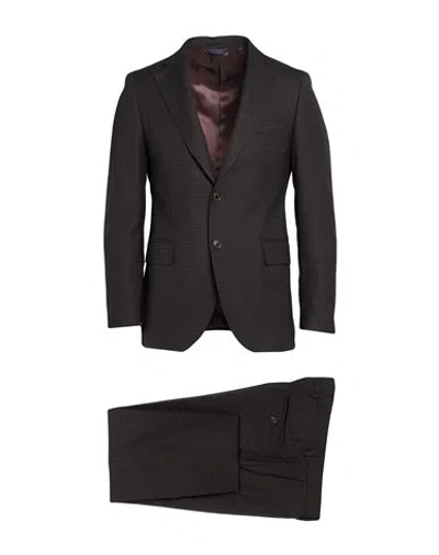 Tombolini Man Suit Chocolate Brown Size 36 Wool, Cotton, Polyester