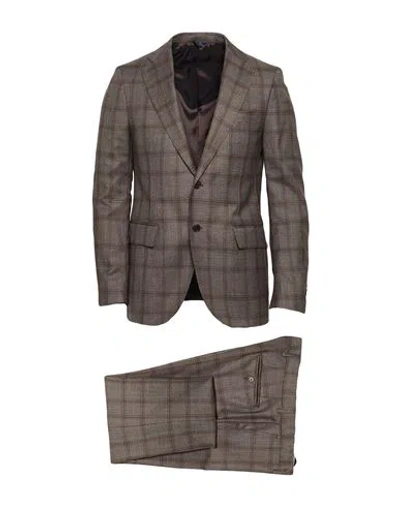Tombolini Man Suit Dark Brown Size 42 Virgin Wool