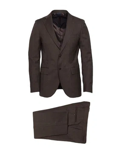 Tombolini Man Suit Dark Brown Size 44 Virgin Wool