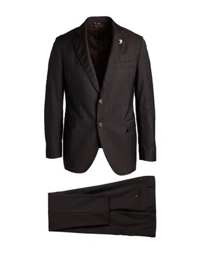 Tombolini Man Suit Dark Brown Size 44 Wool