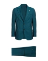 Tombolini Man Suit Deep Teal Size 42 Virgin Wool, Mohair Wool In Blue