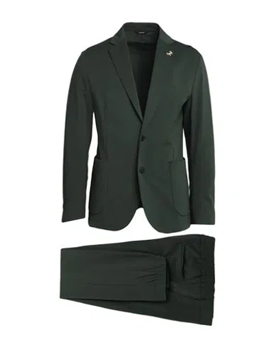 Tombolini Man Suit Green Size 42 Wool, Viscose