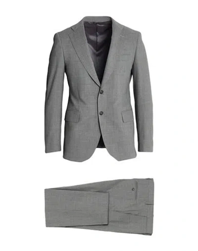 Tombolini Man Suit Grey Size 36 Polyester, Wool, Elastane In Gray