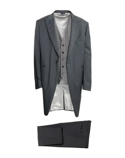 Tombolini Man Suit Grey Size 36 Virgin Wool