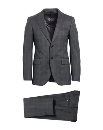 Tombolini Man Suit Grey Size 38 Polyester, Virgin Wool, Elastane In Gray
