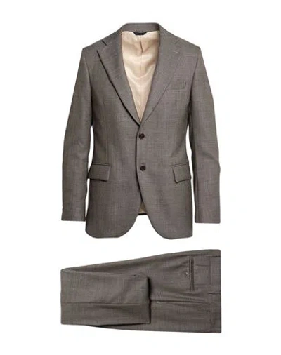Tombolini Man Suit Grey Size 38 Virgin Wool In Gray