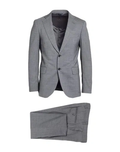 Tombolini Man Suit Grey Size 38 Virgin Wool, Polyamide, Elastane In Multi