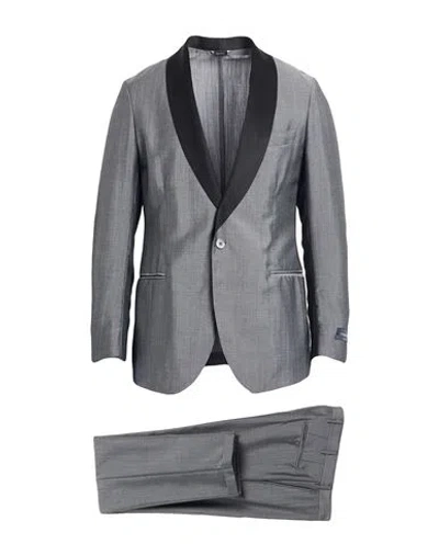 Tombolini Man Suit Grey Size 40 Virgin Wool, Mohair Wool, Silk In Gray
