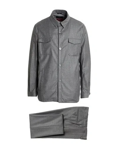 Tombolini Man Suit Grey Size 44 Virgin Wool In Gray