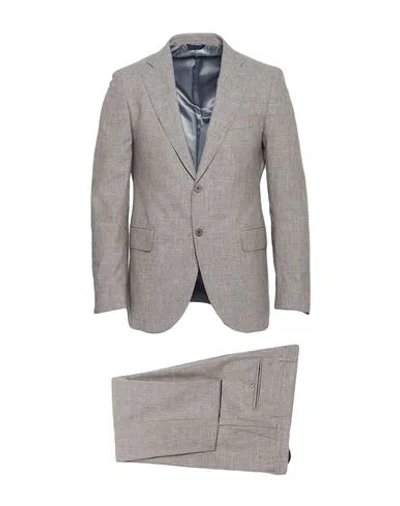 Tombolini Man Suit Grey Size 44 Wool, Cotton, Linen, Elastane In Gray
