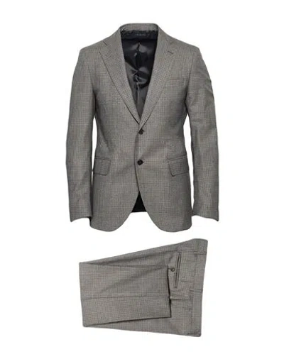 Tombolini Man Suit Grey Size 44 Wool In Gray
