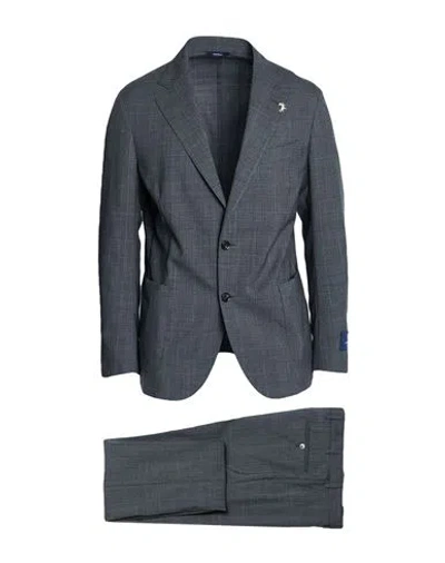 Tombolini Man Suit Grey Size 48 Virgin Wool In Blue