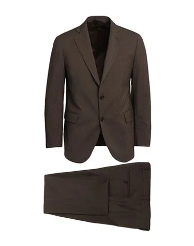Tombolini Man Suit Khaki Size 44 Virgin Wool, Elastane In Beige