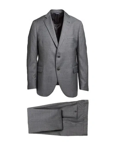 Tombolini Man Suit Lead Size 44 Virgin Wool In Grey