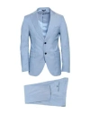 Tombolini Man Suit Light Blue Size 44 Wool, Viscose, Elastane In Blue
