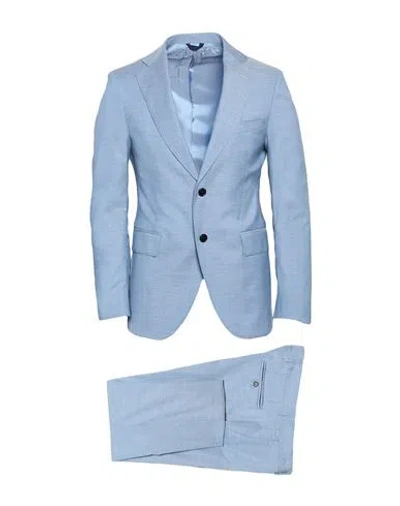 Tombolini Man Suit Light Blue Size 44 Wool, Viscose, Elastane