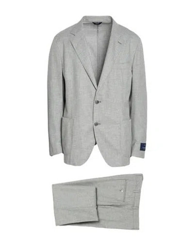 Tombolini Man Suit Light Grey Size 42 Virgin Wool In White