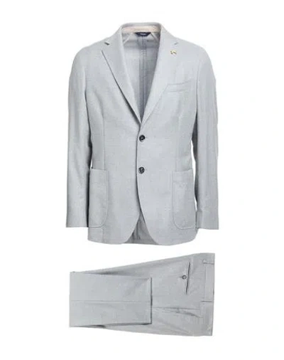 Tombolini Man Suit Light Grey Size 44 Virgin Wool, Elastane In Gray