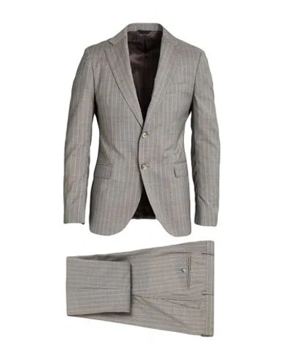 Tombolini Man Suit Light Grey Size 44 Virgin Wool In Gray