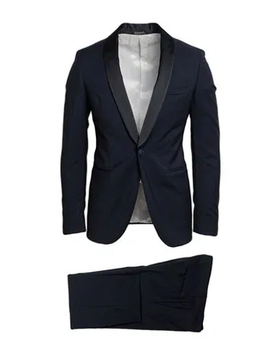 Tombolini Man Suit Midnight Blue Size 34 Virgin Wool