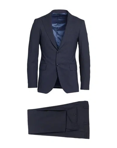 Tombolini Man Suit Midnight Blue Size 36 Wool, Viscose, Polyester, Elastane