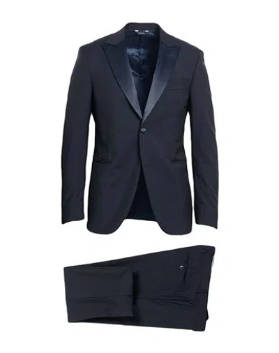Tombolini Man Suit Midnight Blue Size 38 Virgin Wool, Elastane